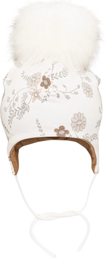 Teplá čiapka s uškami a veľkým brmbolcom