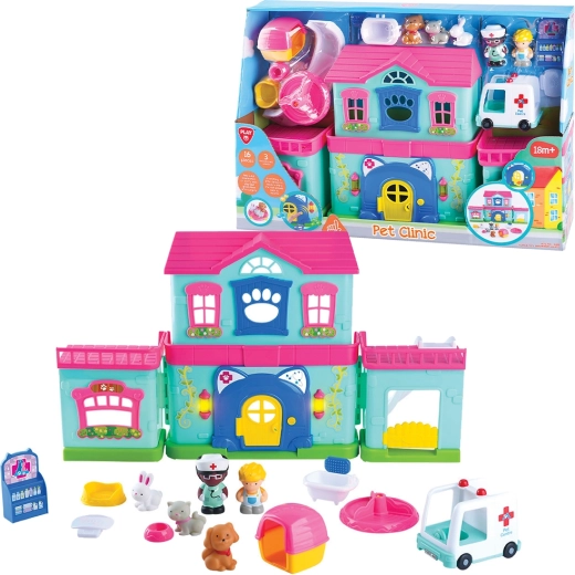 PlayGo klinika pre zvieratká na batérie, 16 dielov