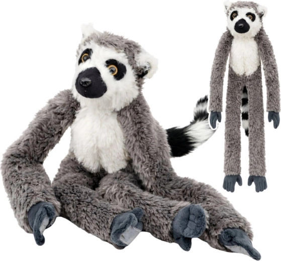 Plyšový lemur – prítulná hračka so suchými zipsami na labkách 50 cm