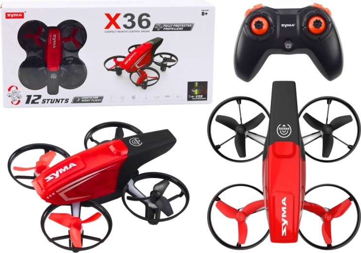 SYMA X36 Diaľkovo ovládaný RC dron červený