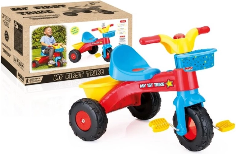 Dolu môj prvý trojkolesový odrážací detský trike