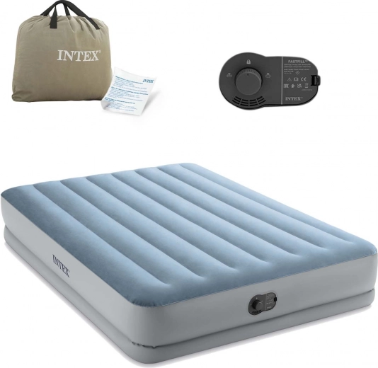 Nafukovacia dvojlôžková posteľ INTEX 203 × 152 × 36 cm s vstavanou elektrickou pumpou