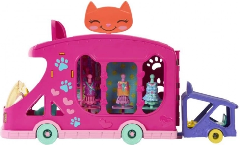 Enchantimals mačací módny obchod na kolesách – herný set