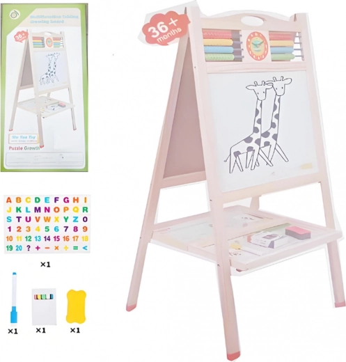 Drevená obojstranná tabuľa s počítadlom a doplnkami