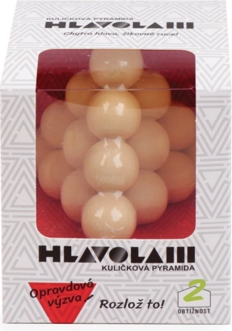 Drevený hlavolam guľôčková pyramída
