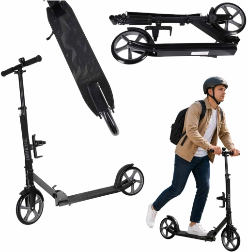 Skladacia mestská kolobežka Trike Fix 200 mm čierno-sivá