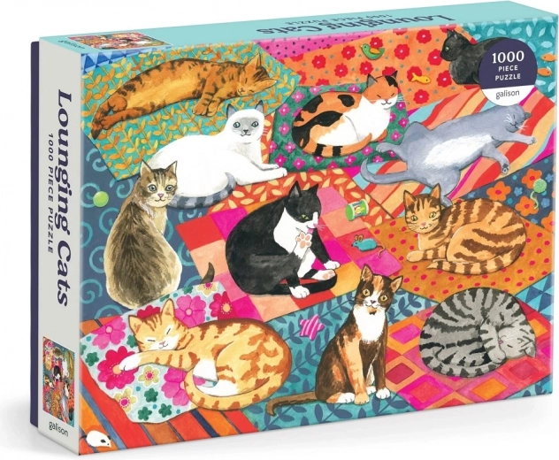 Galison puzzle Leňošiace mačky 1000 dielikov