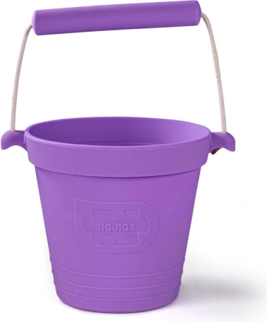 Silikónové plážové vedierko BIGJIGS TOYS – fialové