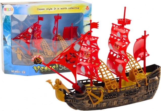 Pirátska loď Svetlá Zvuky Kolieska Hnedá