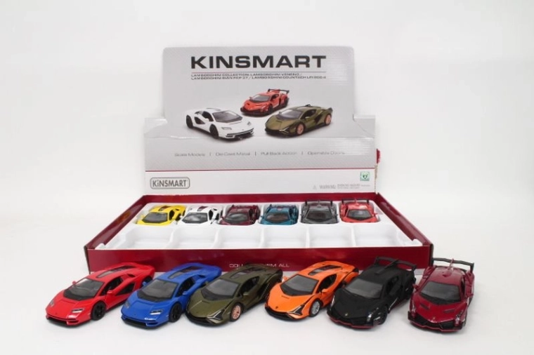 Kovové autíčko Lamborghini 13 cm s naťahovacím pohonom