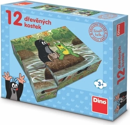 Dino drevené kocky KRTKO a zvieratká 12 ks