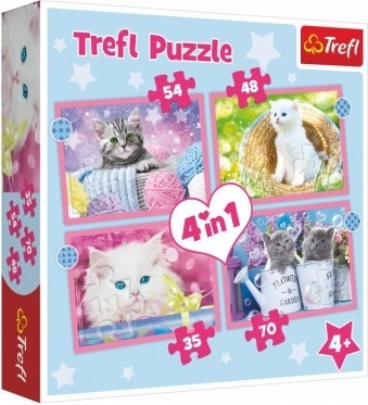 Puzzle 4v1 Veselé mačiatka