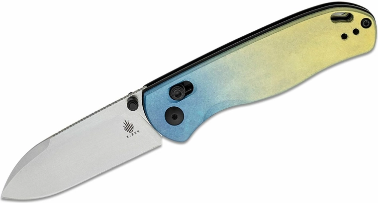 Kizer Drop Bear vreckový nôž 7,6 cm, viacfarebný titán s klipom
