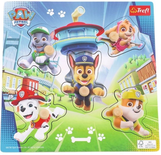 Drevené mini puzzle PSI PATROL – 5 dielikov