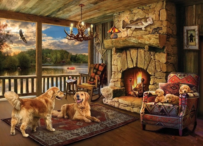 Puzzle Chata pri Jazere 1000 kúskov
