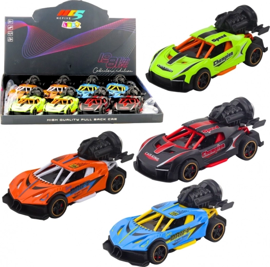 Športové auto s efektmi svetla, zvuku a dymu