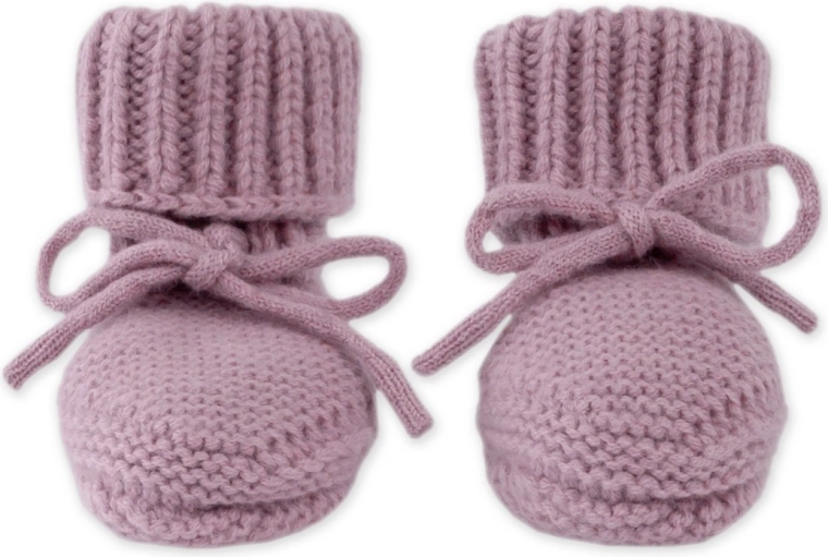 Lodger merino pletené capačky mauve 0–6 mesiacov