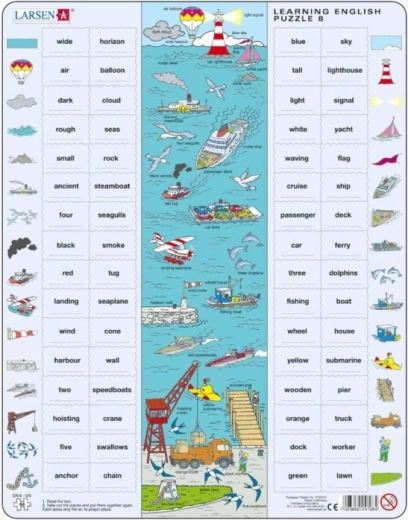 Larsen puzzle na výučbu angličtiny Na mori 64 dielikov