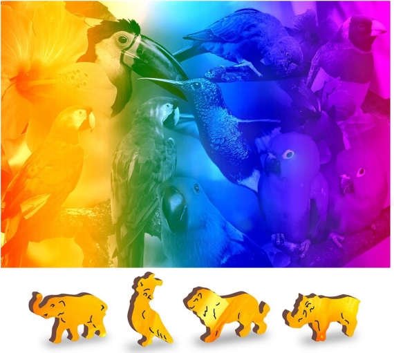 Drevené puzzle Vtáčí raj