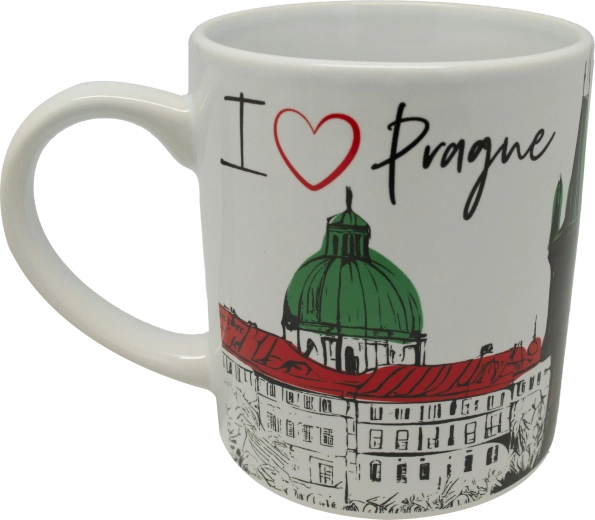 Biely keramický hrnček s potlačou 250 ml – Top Praha