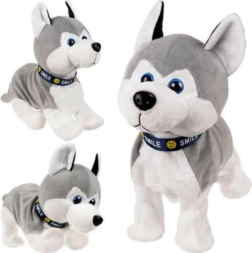 interaktívny plyšový psík husky na dotyk a zvuk