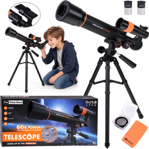 Detský astronomický teleskop s kovovým statívom