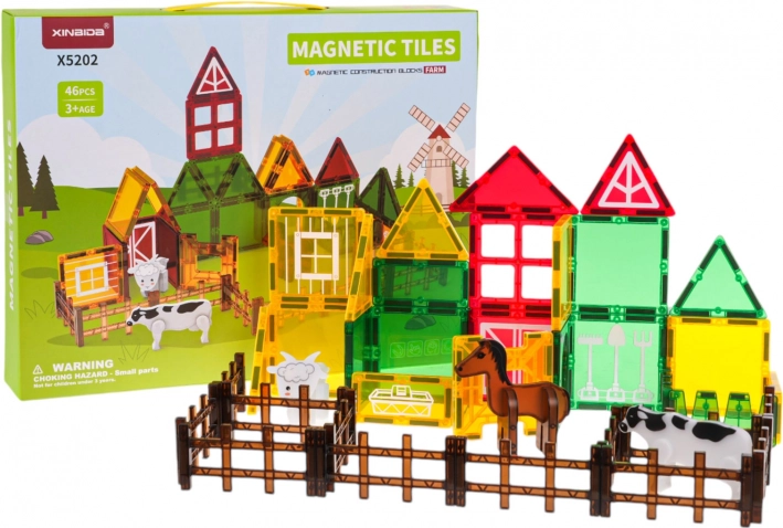 Magnetická stavebnica Farma 46 ks