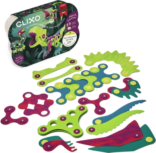 CLIXO Dino Discovery magnetická stavebnica 22 dielikov