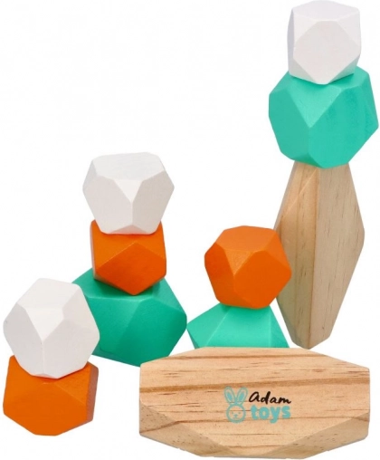 Farebné drevené stohovacie kamene Adam Toys