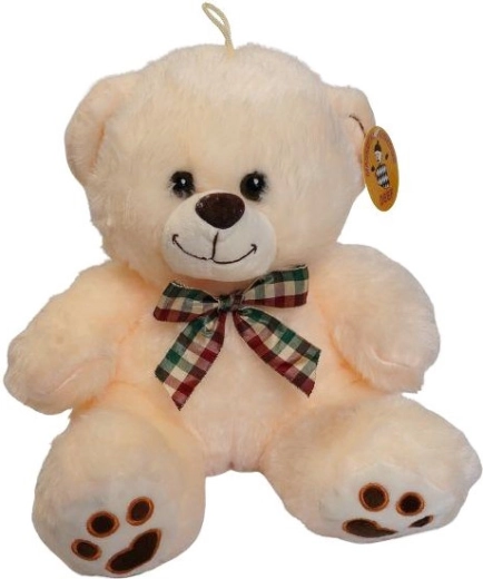 Krémový plyšový medvedík s mašľou