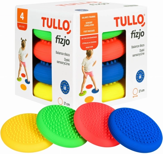 Senzorické balančné disky s masážnymi bodmi, sada 4 ks