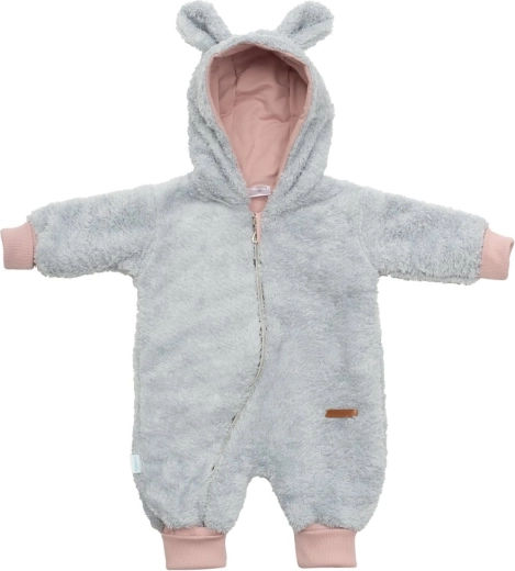 New Baby teddy bear sivoružový detský zimný overal