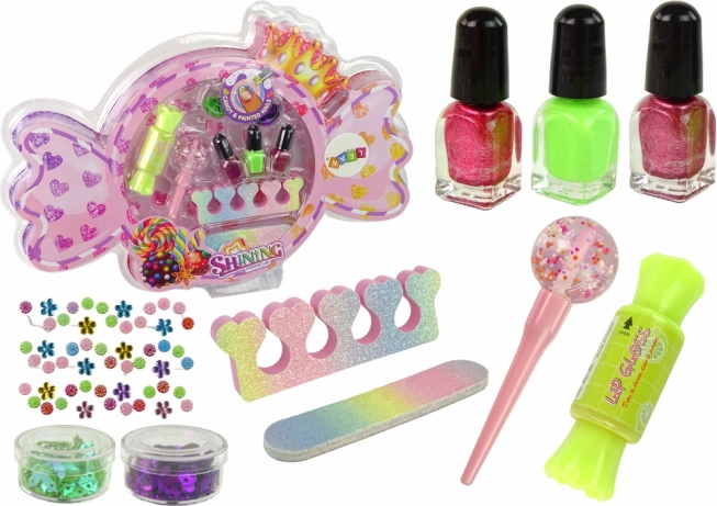 Sada na zdobenie nechtov a líčenie v tvare cukríka