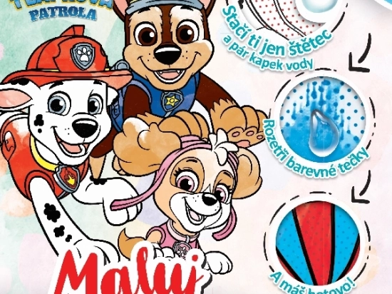 Vodová omaľovánka A4 Paw Patrol