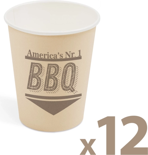Papierové poháriky BBQ 250 ml, 12 ks