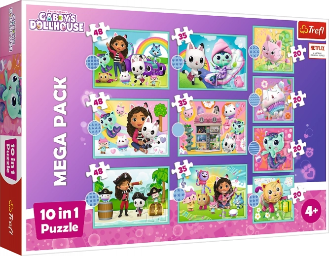 Trefl Puzzle Pre Deti Gabi Mačací Domček 10 v 1