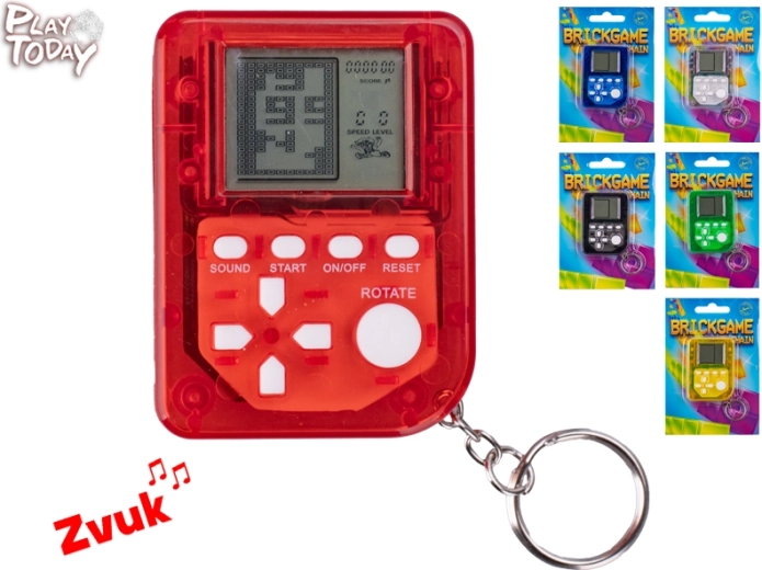 Mini Brickgame prívesok na kľúče Play Today – retro vrecková herná konzola