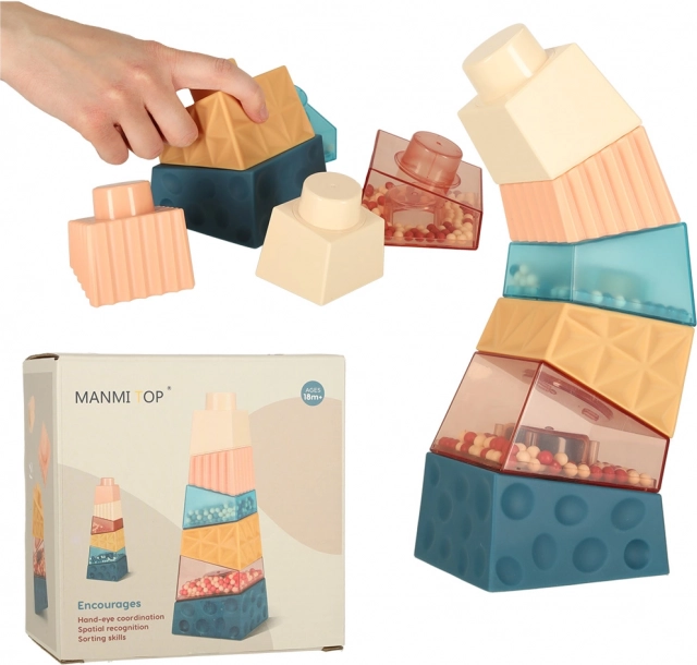 Montessori senzorická veža zo stavebných kociek