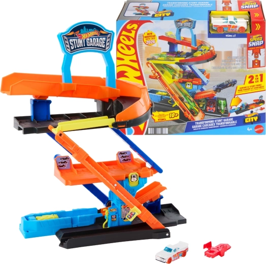 Hot Wheels City kaskadérska garáž s premenou a autíčkom