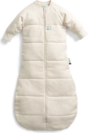 Ergopouch spací vak s rukávmi z organickej bavlny jersey oatmeal marle 3,5 tog (8–24 mesiacov)
