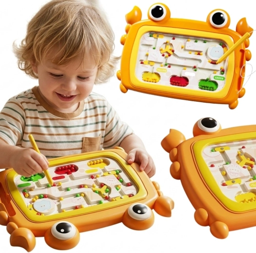 Woopie Montessori magnetická tabuľka krabie bludisko oranžová