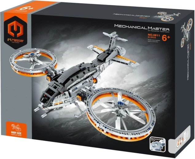 Stavebnica iM.MASTER, futuristická helikoptéra s mechanickým pohonom, 850 dielikov