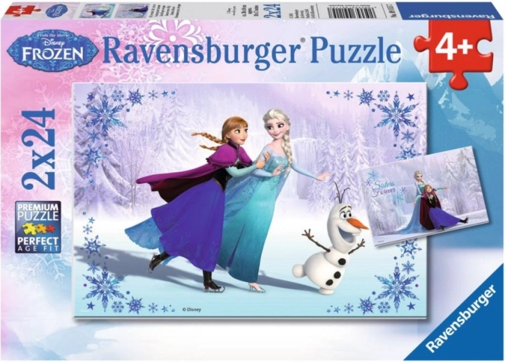 Puzzle 2x24 kúskov Ľadové kráľovstvo Sestry navždy