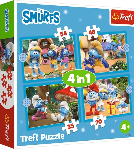 TREFL puzzle Šmolkovská dedinka 4v1