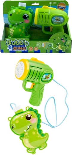 Bublifuková pištoľ 2v1 dinosaurus