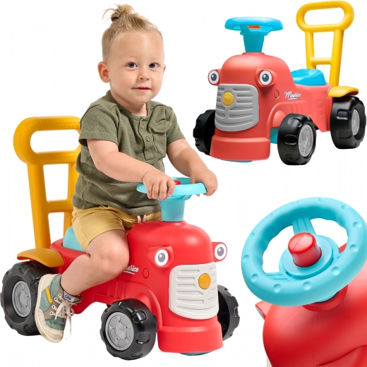 Červený jazdiaci traktor Maurice pre deti
