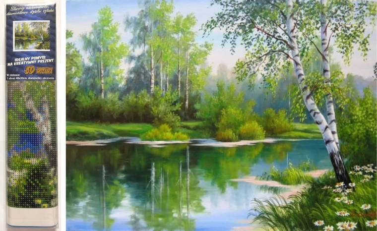 Diamantové maľovanie Jarná krajina 30x40 cm