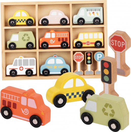 Drevené hračky a dopravné značky Tooky Toy
