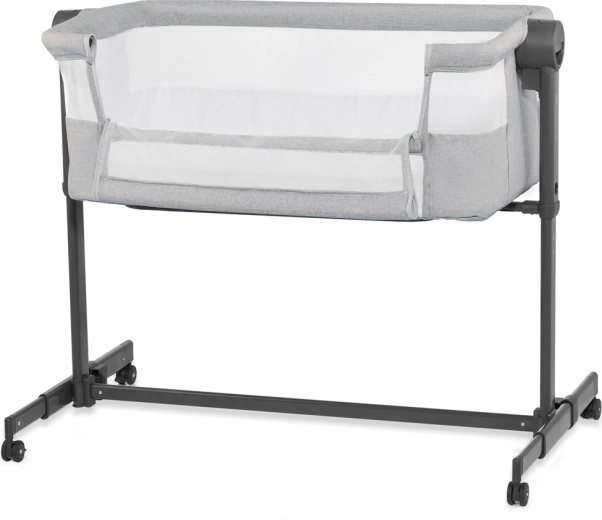 Kinderkraft prístelka a detská postieľka Nestee Up 2 light grey