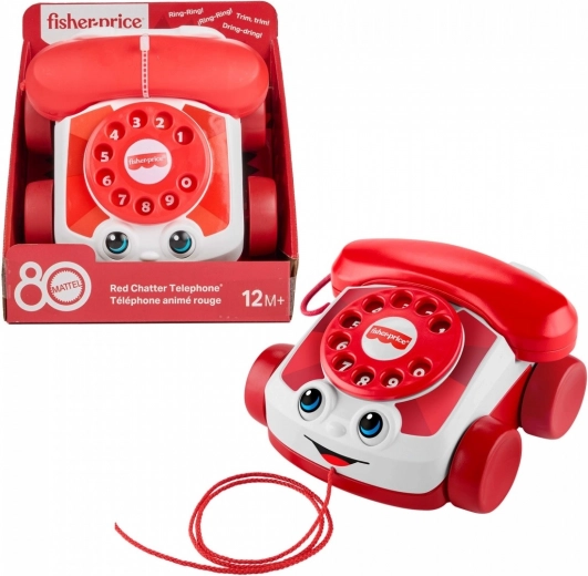 Telefón Fisher-Price Chatter – výročná edícia k 80 rokom MATTEL, červený